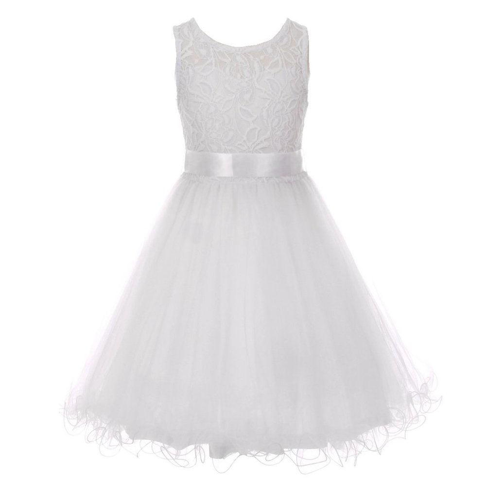 Big Girls Soft Lace Embroidered Wedding Holiday Party Flowers Girls Dresses New